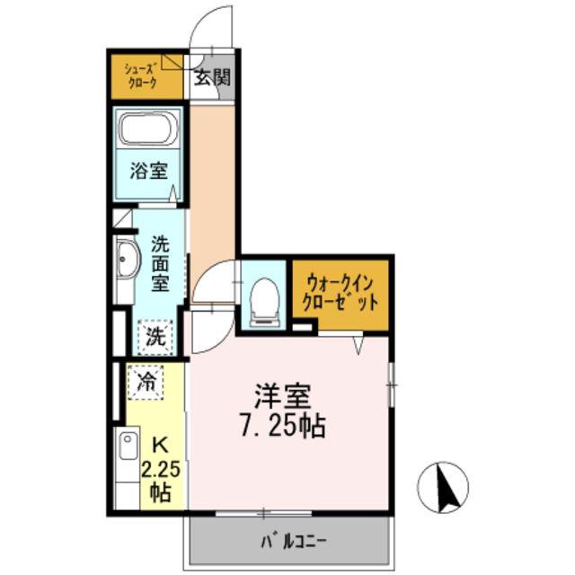 サンライズ柄沢東館(1K/1階)の間取り写真