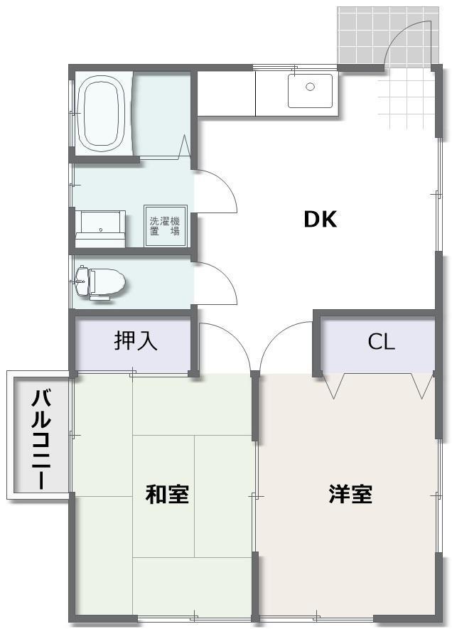 コーポY(2DK/1階)の間取り写真
