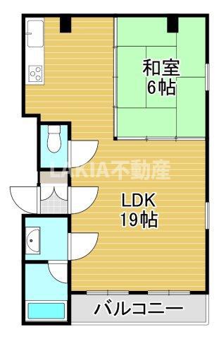 グローリア諏訪(1LDK/2階)の間取り写真