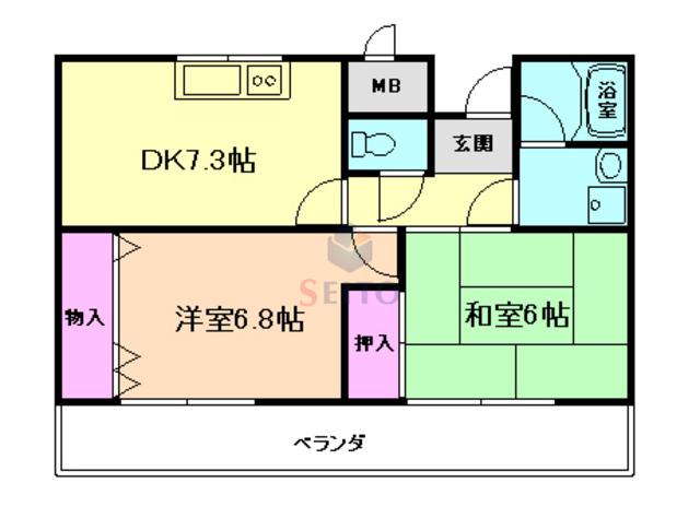 ボーグ新大阪(2DK/6階)の間取り写真