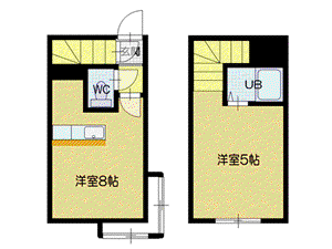ソニア56A棟(1DK/2階)の間取り写真