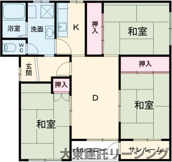 ハイツ フォレックス(3DK/2階)の間取り写真