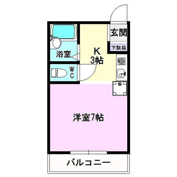 ホーリン原(ワンルーム/2階)の間取り写真