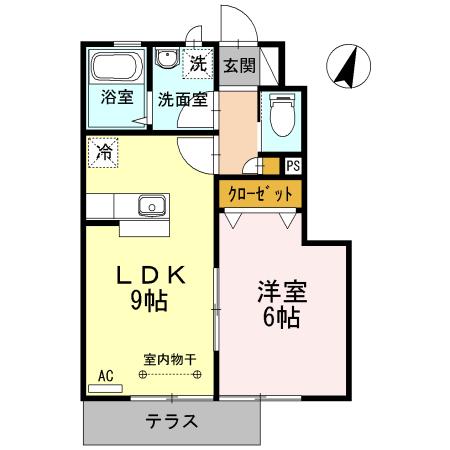 久が原アンドゥトロワ(1LDK/1階)の間取り写真