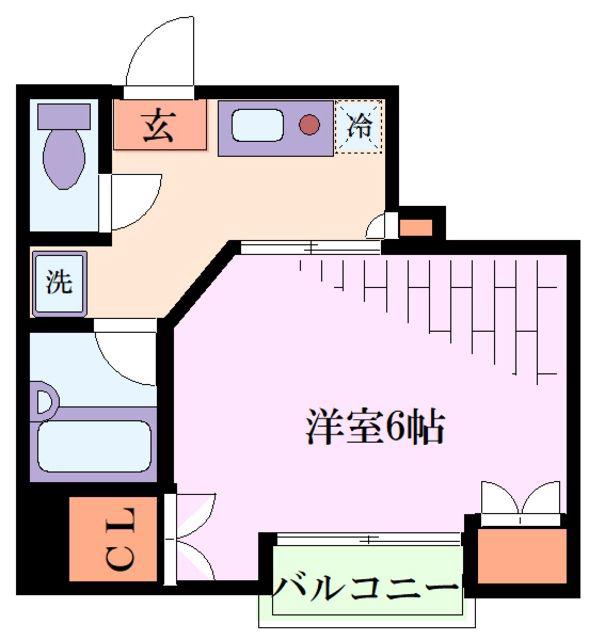 春秋アビタシオン(1K/2階)の間取り写真
