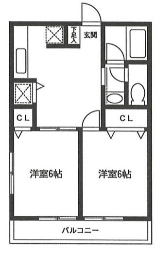 リブリ高野台(2DK/1階)の間取り写真