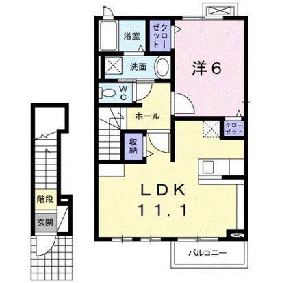 ファインアベニューII 203(1LDK/2階)の間取り写真