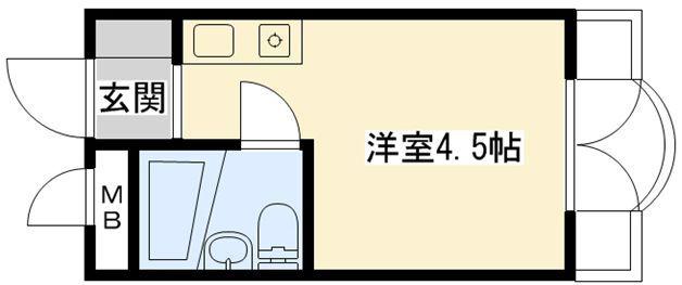 ピュア83(ワンルーム/3階)の間取り写真