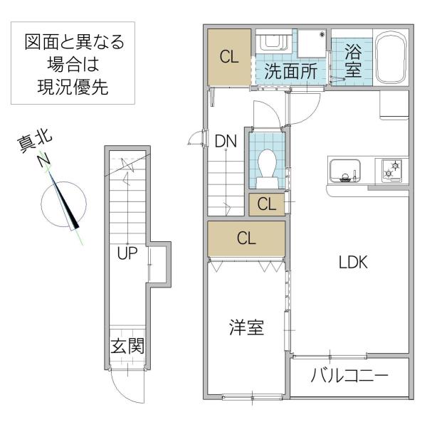 レーガベーネ市毛 I(1LDK/2階)の間取り写真