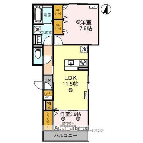 CLASHIST常磐町(2LDK/3階)の間取り写真