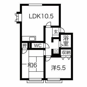 アネシス愛宕山(2LDK/1階)の間取り写真