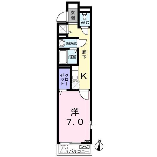 アフィネ(1K/2階)の間取り写真