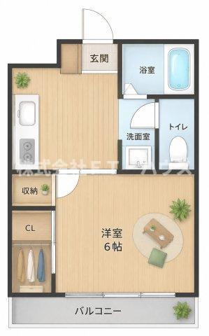 アービス小栗原(1DK/1階)の間取り写真