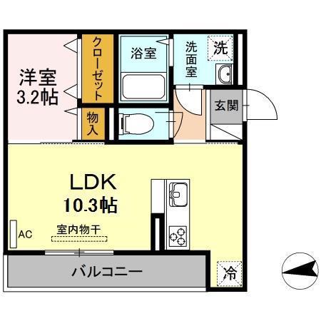PRESIA72(1LDK/2階)の間取り写真