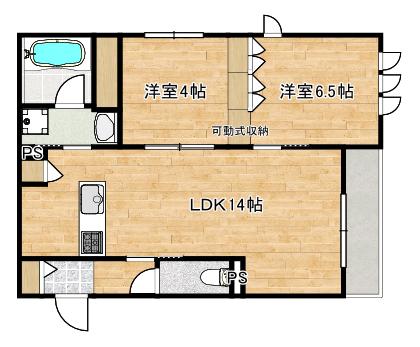 シルフィード元住吉(2LDK/1階)の間取り写真