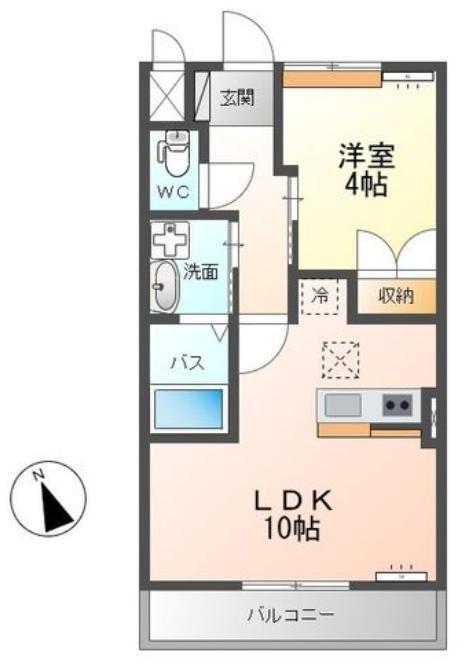 サニーコート1(1LDK/1階)の間取り写真