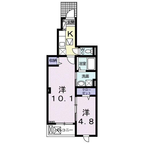 へりていじ桜井III(2K/1階)の間取り写真