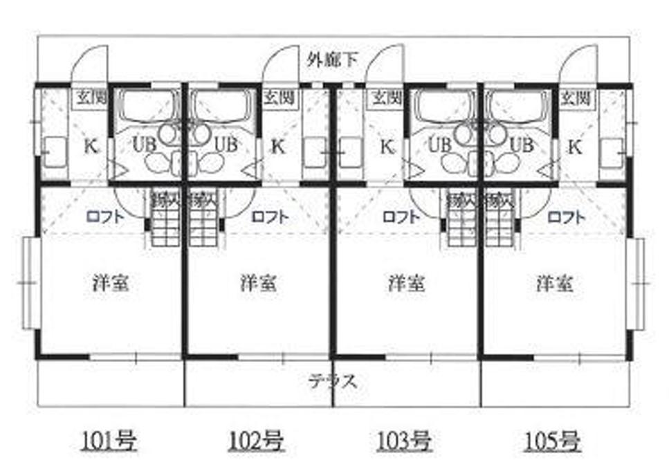 BCASA千葉千城台RE-BORNA棟(1K/1階)の間取り写真