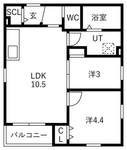 プレシア野並(2LDK/2階)の間取り写真