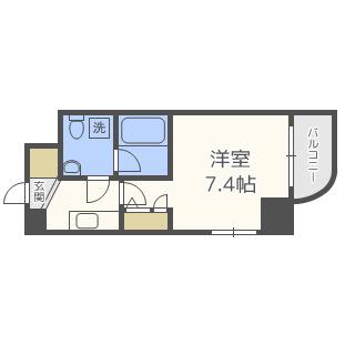 ミュプレ北浜イースト(1K/11階)の間取り写真