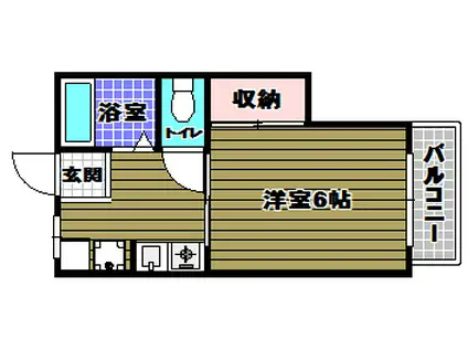 アミティハイム(1K/1階)の間取り写真