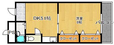 エクセル97(1DK/3階)の間取り写真