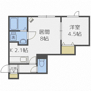 RETORNO(1LDK/1階)の間取り写真