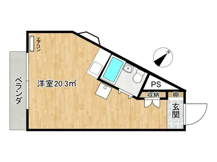 ハウスシャトレー(1K/3階)の間取り写真