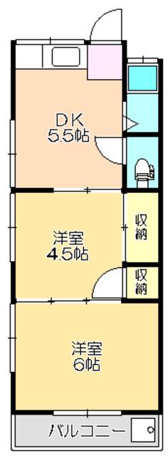 西泉荘(2DK/3階)の間取り写真