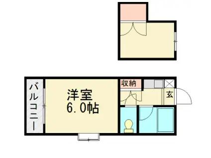 アバター福工大前(1K/1階)の間取り写真