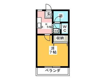 マイルーム玉川III(1K/3階)の間取り写真