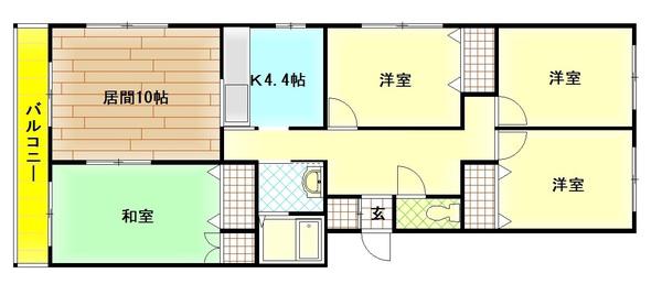 レジデンスすみのい(4LDK/4階)の間取り写真