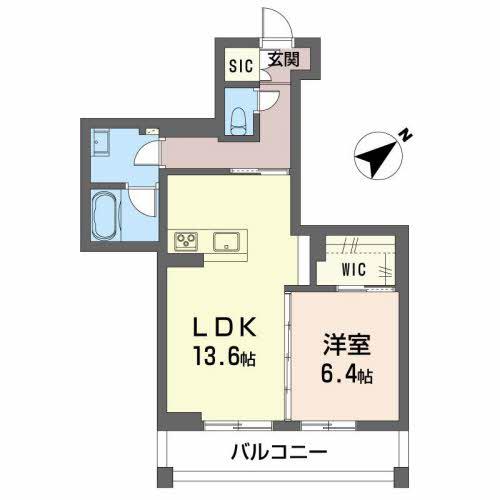 ベレオガーデンズ MIWAII(1LDK/1階)の間取り写真