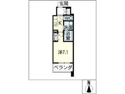 カンピオーネ御器所通(1K/8階)の間取り写真