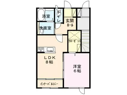 サンシャルムA棟(1LDK/1階)の間取り写真