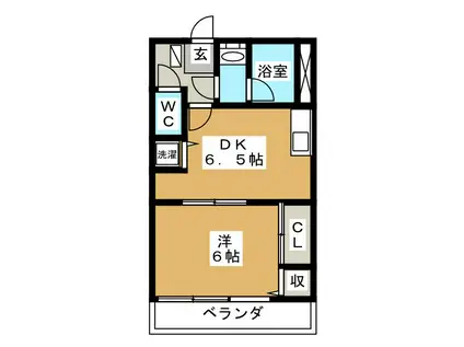 第三ハイツ山本(1DK/2階)の間取り写真