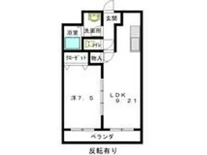 エバーフィールドII(1LDK/3階)の間取り写真