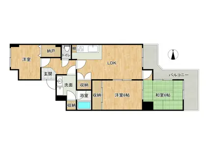 ユニーブル鳥栖(3LDK/1階)の間取り写真