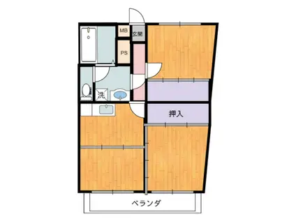 ガーデンハイツ 上宇部I(3DK/4階)の間取り写真