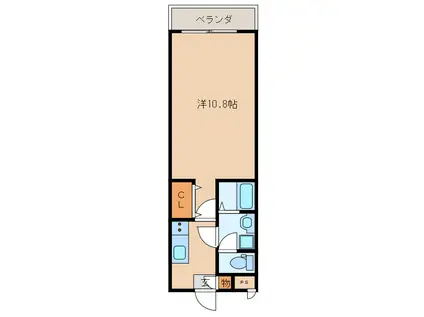 ルピナスナイキ(1K/2階)の間取り写真