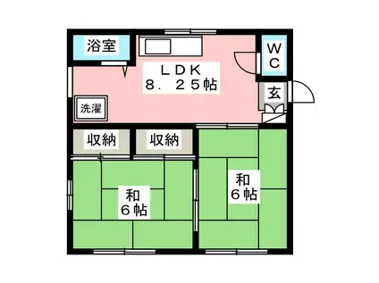 コーポタキザワA(2DK/1階)の間取り写真