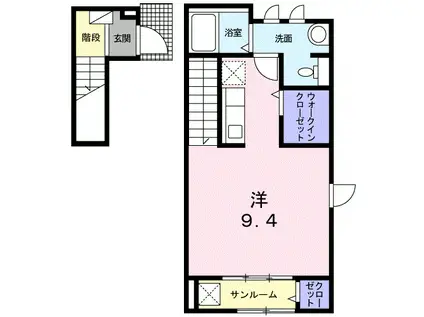 シーサイドチェリー(ワンルーム/2階)の間取り写真
