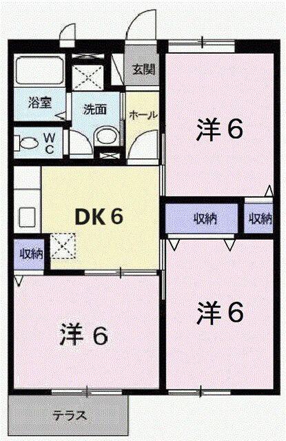 エンジェルコーポラスB(3DK/1階)の間取り写真