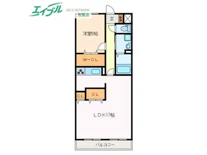 ソレイユ5(1LDK/1階)の間取り写真