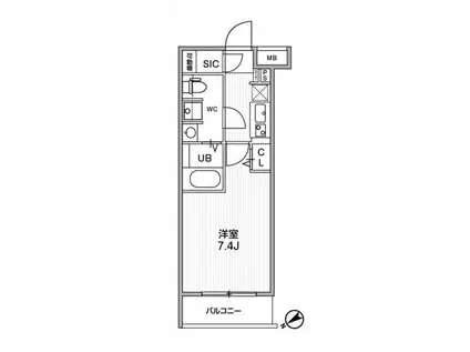 ジェノヴィア京成立石IVスカイガーデン(1K/5階)の間取り写真