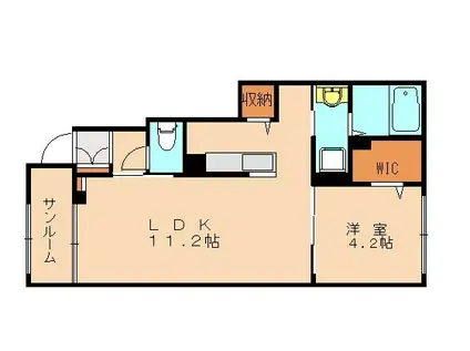 ヴィアラッテアII(1LDK/1階)の間取り写真