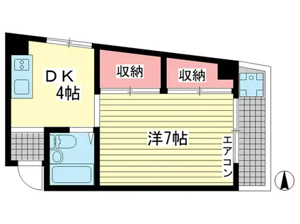 吉田ビル ホッとライフ21(1DK/4階)の間取り写真