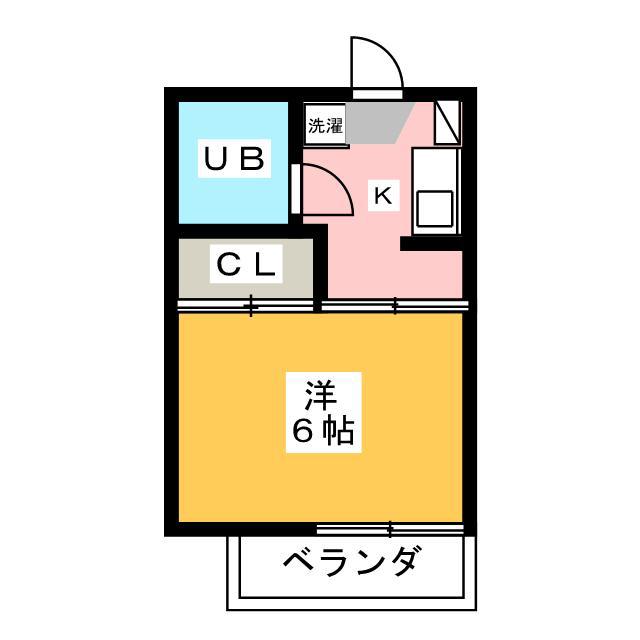 コスモハイツ(1K/1階)の間取り写真