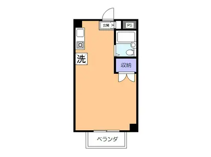 グレース(ワンルーム/2階)の間取り写真