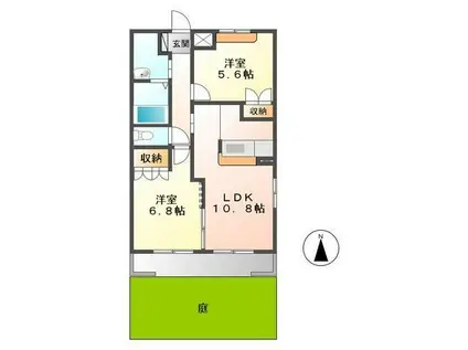 GOLD CLOVER(2LDK/1階)の間取り写真